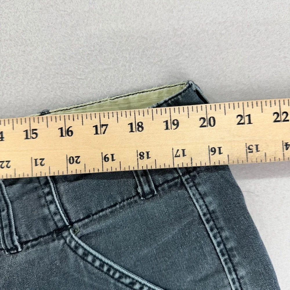 FALLEN Cargo Shorts Mens 38 Grey Canvas Y2K Long Skater Canvas‎ Raw Hem Utility